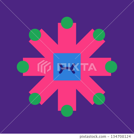 Abstract Geometric Flower 134708124