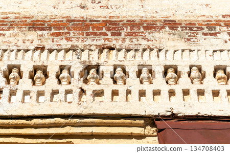Kirillo-Belozersky Monastery Wall Close-up 134708403