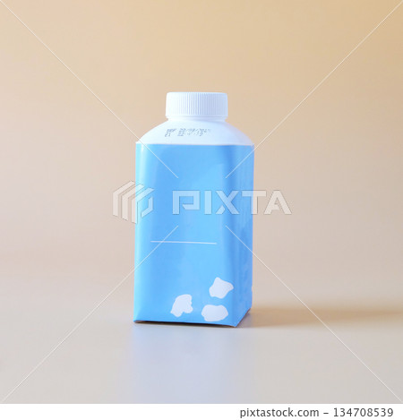 Paper bottle milk or container packaging with on color background. 134708539