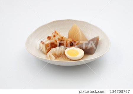 Oden assortment white background 134708757