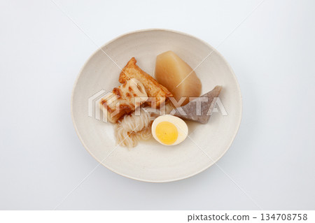 Oden assortment white background 134708758
