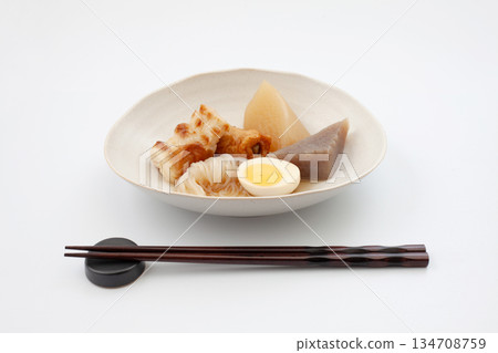 Oden assortment white background 134708759