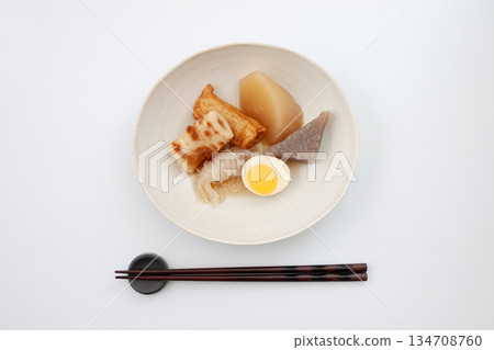 Oden assortment white background 134708760