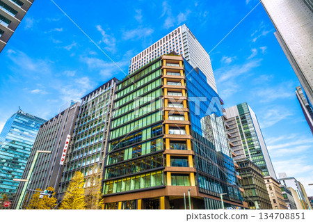 Tokyo cityscape in Japan: A view of the newly opened Daiichi Life Kyobashi Kino Terrace at the Kyobashi intersection. Towards a new era Tokyo cityscape in Japan: A view of the newly opened Daiichi Life Kyobashi Kino Terrace at the Kyobashi intersection. Towards a new era 134708851