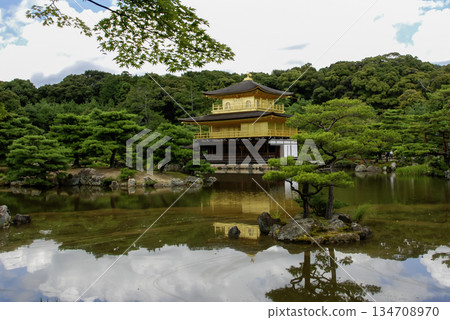 Kinkakuji reflected in Benten Pond at Kinkakuji Temple 134708970