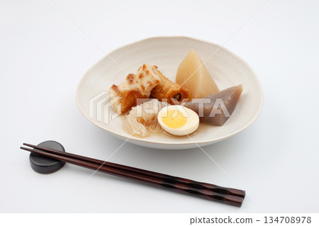 Oden assortment white background Oden assortment white background 134708978