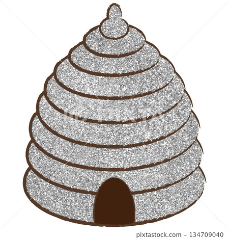 Illustration material Beehive Bee Silver Illustration material Beehive Bee Silver 134709040