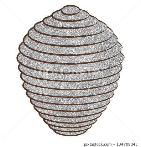 Illustration material Beehive Bee Silver Illustration material Beehive Bee Silver 134709043
