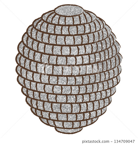 Illustration material Beehive Bee Silver Illustration material Beehive Bee Silver 134709047
