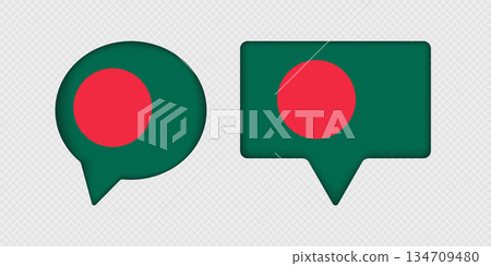 Flag of Bangladesh in speech bubble. Flag of Bangladesh in speech bubble. 134709480