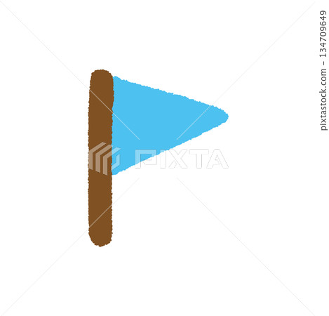 Flag hand drawn pastel programming icon illustration Flag hand drawn pastel programming icon illustration 134709649