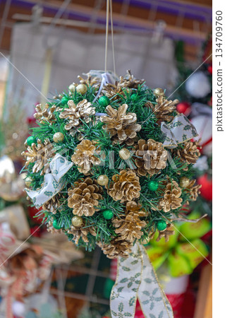 Golden Pinecone Christmas Ball Golden Pinecone Christmas Ball 134709760