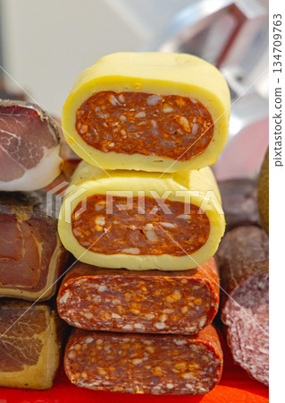 Minced Meat Kulen Sausages Minced Meat Kulen Sausages 134709763