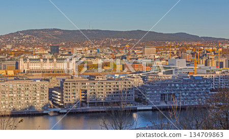 Cityscape Oslo Sunny Autumn 134709863