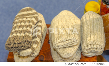 Knitted Sheep Wool Socks 134709889