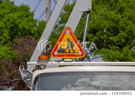 Road Works Truck Roof 134709952