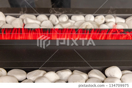 Red Fire Pebbles Fireplace Red Fire Pebbles Fireplace 134709975