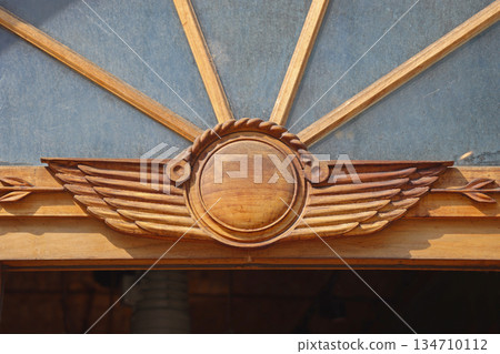 Wooden Carving Winged Emblem Wooden Carving Winged Emblem 134710112