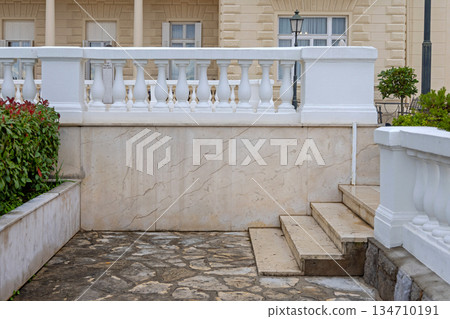 White Balustrade Stone Stairs White Balustrade Stone Stairs 134710191