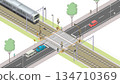 Isometric image of a closed railroad crossing [B] (plain) 134710369