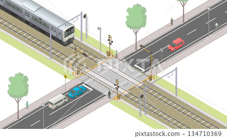 封閉鐵路道口的等距影像[B]（平面） 134710369