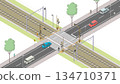 Isometric image of an open railroad crossing [B] (plain) 134710371