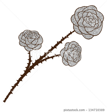 插畫素材:玫瑰銀 插畫素材:玫瑰銀 134710389