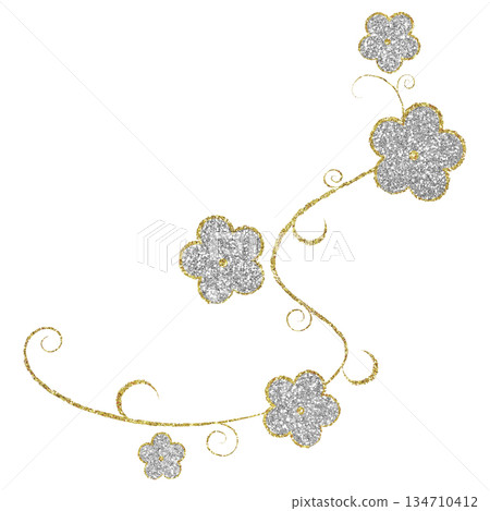 Illustration material Plant Silver Gold Illustration material Plant Silver Gold 134710412