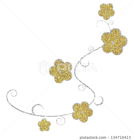 Illustration material Plant Silver Gold 134710413