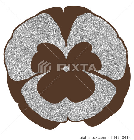插圖素材:手繪花卉,銀色 插圖素材:手繪花卉,銀色 134710414