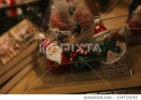 Santa, reindeer and snowman Santa, reindeer and snowman 134710542