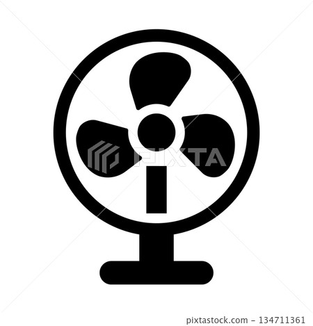 Electric fan silhouette icon Electric fan silhouette icon 134711361