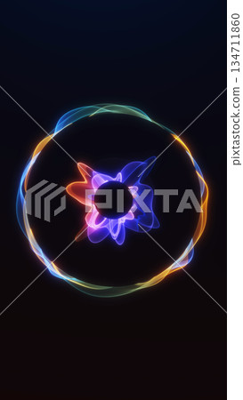 Colorful futuristic UI circle ring with layered glowing lines. Abstract digital illustration inspired by sci-fi interfaces, HUD elements and modern technology design. Colorful futuristic UI circle ring with layered glowing lines. Abstract digital illustration inspired by sci-fi interfaces, HUD elements and modern technology design. 134711860