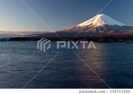 Golden sunrise, Mount Fuji and Lake Kawaguchi Golden sunrise, Mount Fuji and Lake Kawaguchi 134713300