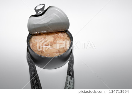 Healthy eating and weight loss tuna concept Healthy eating and weight loss tuna concept 134713994