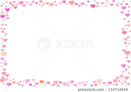 Red pink hearts frame on pale blue.Valentine's Day 134714444