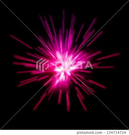 Pink light burst on a black background 134714724