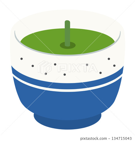 Green tea with a tea scoop 134715043