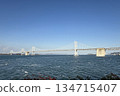 The beautiful Seto Ohashi Bridge seen from Shamijima 134715407