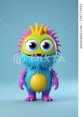 彩色卡通怪物形象 134715493