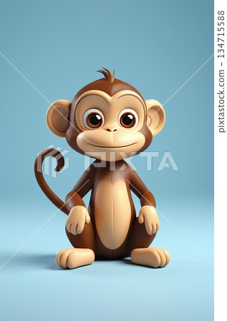 可爱卡通猴子形象 134715588