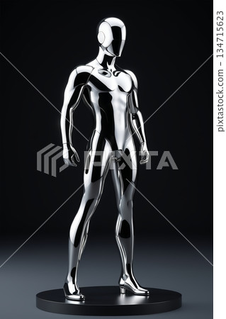 银色机器人全身模型展示 134715623