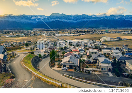 Azumino evening view [Ikeda Town, Kitaazumi District] 134715693