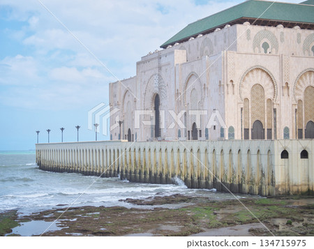 Casablanca Hassan II Mosque, clear May day 134715975