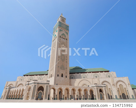 Casablanca Hassan II Mosque, clear May day 134715992