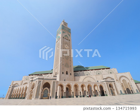 Casablanca Hassan II Mosque, clear May day 134715993