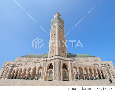 Casablanca Hassan II Mosque, clear May day 134715996