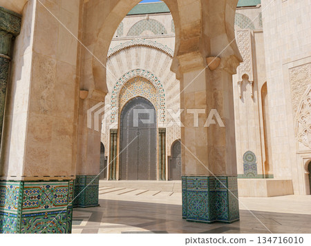 Casablanca Hassan II Mosque, clear May day Casablanca Hassan II Mosque, clear May day 134716010