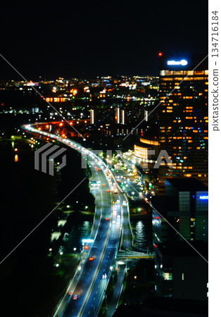 從福岡塔眺望桃地濱地區的夜景,福岡市佐原區,福岡縣_8 從福岡塔眺望桃地濱地區的夜景,福岡市佐原區,福岡縣_8 134716184