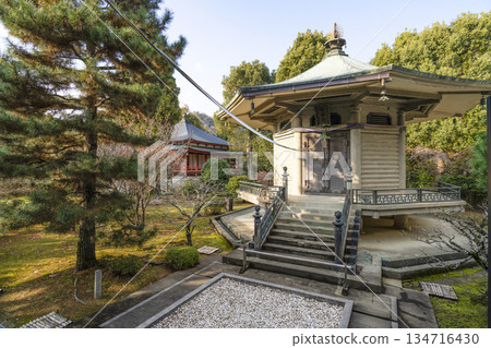 Daikakuji Temple (Kyoto) Imperial Heart Sutra Hall in winter 134716430